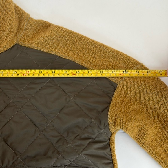 Prana yellow Glen Ivy pullover 1/4 zip quilted center two zip pockets fleece - Picture 16 of 16
